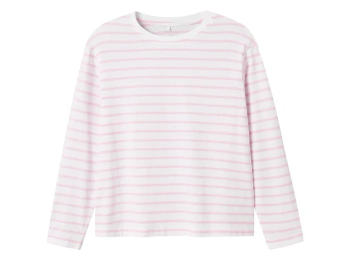 Name It bluse hvid med lyserøde striber