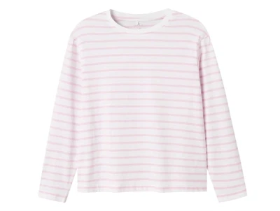 Name It bluse hvid med lyserøde striber