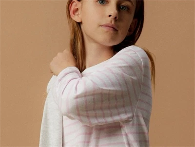 Name It bluse hvid med lyserøde striber