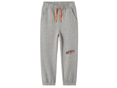 Name It sweatpants gråmeleret med tekstprint
