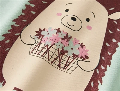 name it sweatshirt i mintgrøn nuance med pindsvin print