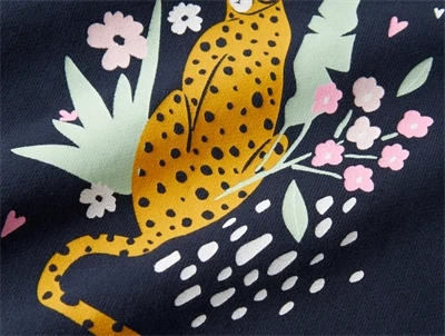 name it sweatshirt i mørkeblå nuance med gepard print