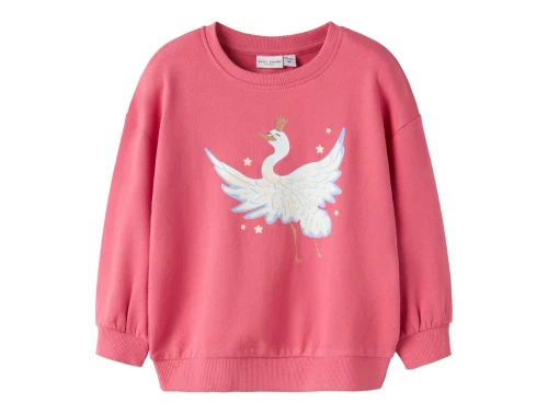 name it sweatshirt i rosa nuance med svane print