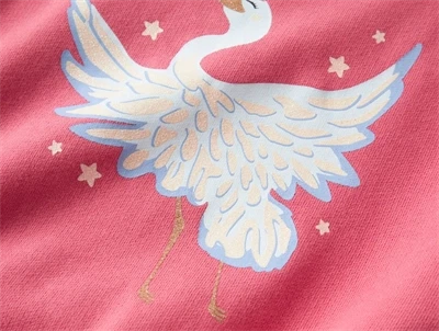 name it sweatshirt i rosa nuance med svane print