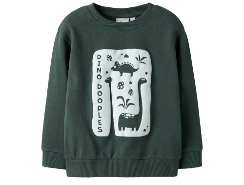 name it sweatshirt i grøn nuance med dinosaur print
