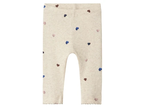 Name It leggings i beige nuance med små hjerter