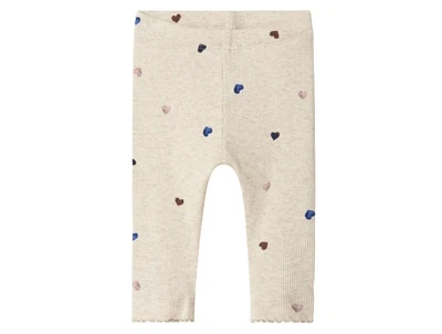 Name It leggings i beige nuance med små hjerter