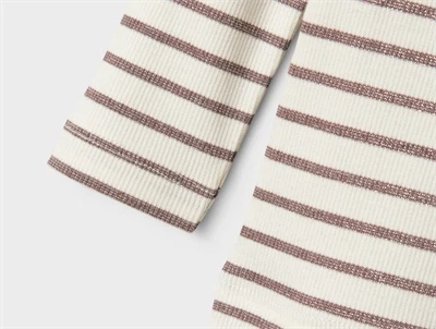 name it mini bluse peppercorn med striber og glimmerkant 