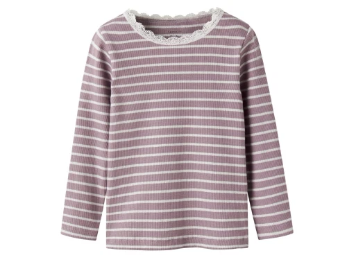 name it mini bluse toadstool med striber og blondekant forside