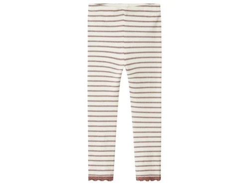 name it mini leggings peppercorn med striber og blondekant forside