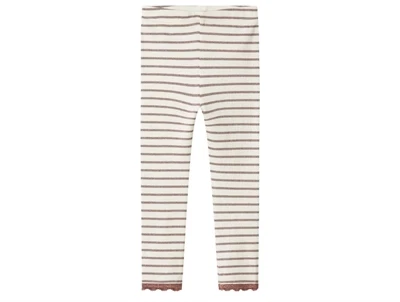 name it mini leggings peppercorn med striber og blondekant forside