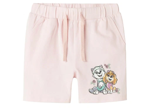 Lyserøde shorts fra Name It med Paw Patrol print foran