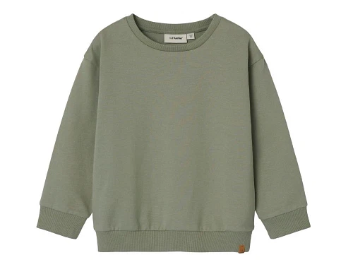 Sweatshirt fra Lil\' Atelier i seagrass med rund hals og ribkant