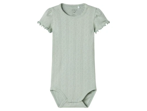 body fra Name It i aqua gray med hulmønster og pufærmer
