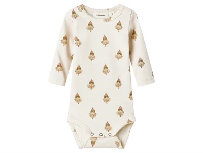 Lil' Atelier BABY body i pastel parchment med klovneprint