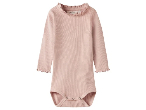 Lil\' Atelier body i blød økologisk bomuld med flæsekant