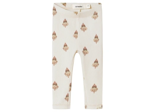 Lil\' Atelier BABY leggings i pastel parchment med klovneprint