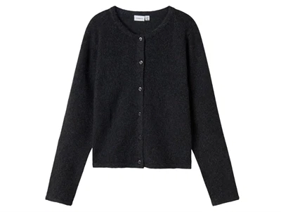 Name It strikcardigan mørkegrå melange