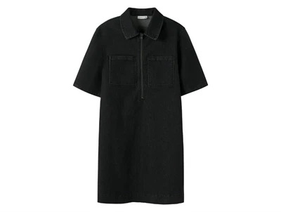 Name It denimkjole dark grey med lynlås og lommer