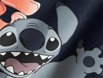 Name It MINI langærmet t-shirt i mørkeblå nuance med Stitch print