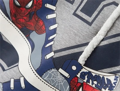 Name It MINI sweatshirt i grå nuance med Spiderman print og snøredetalje