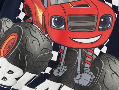 Name It MINI langærmet t-shirt i mørkeblå nuance med Blaze print