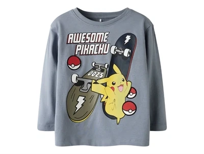 Name It MINI bluse grå med Pikachu print  