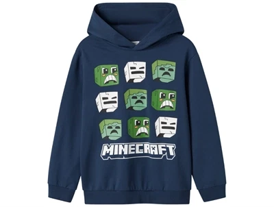 Name It hoodie insignia blue med Minecraft print