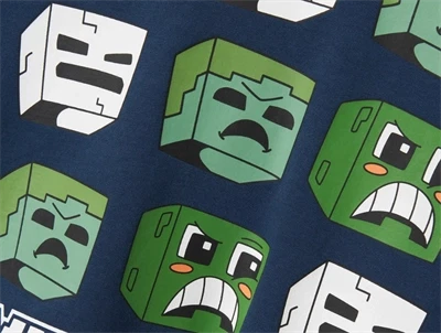 Name It hoodie insignia blue med Minecraft print