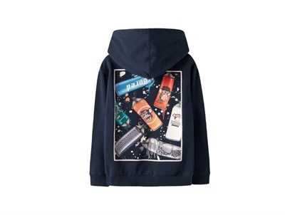 Name It hoodie navy blazer med Bored print
