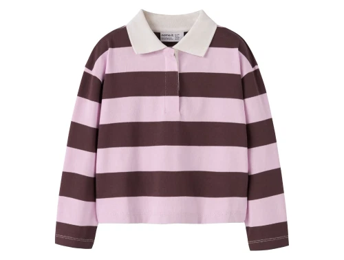 Name It stribet poloshirt nosegay med lange ærmer