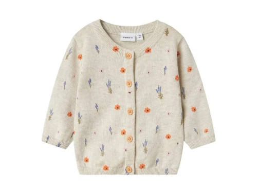 Name It cardigan i beige nuance med små blomster