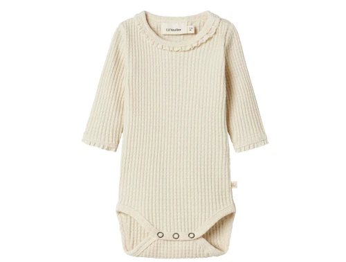 Lil\' Atelier BABY body i turtledove med flæsekant