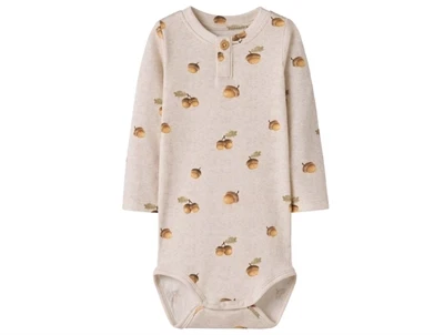 Name It body i beige nuance med agernprint