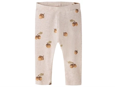 Name It leggings i beige nuance med agernprint