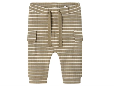 Name It bukser i beige nuance med hvide striber  