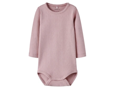 Name It body i lyserød nuance med hulmønster