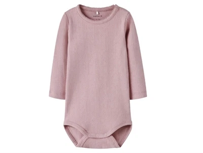 Name It body i lyserød nuance med hulmønster