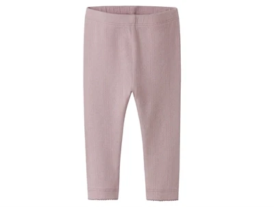 Name It leggings i lys lilla med hulmønster  