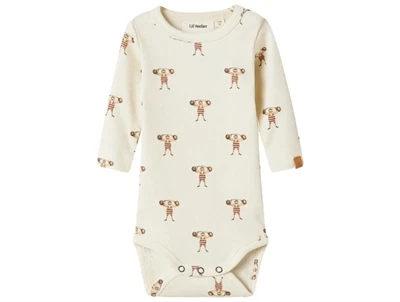 Lil\' Atelier body turtledove med vægtløfterprint