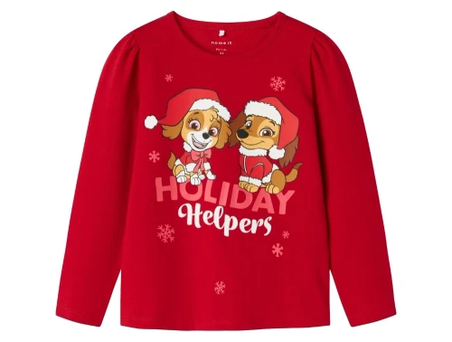 Name It Paw Patrol bluse barbados cherry med julemotiv