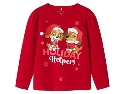 Name It Paw Patrol bluse barbados cherry med julemotiv