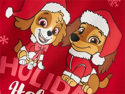 Detalje af Paw Patrol motiv på barbados cherry bluse fra Name It