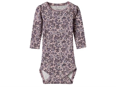 Name It body i lyserød nuance med blomsterprint