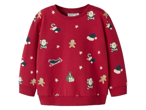 Name It sweatshirt jester red med juleprint