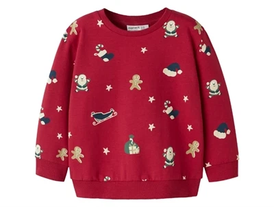 Name It sweatshirt jester red med juleprint