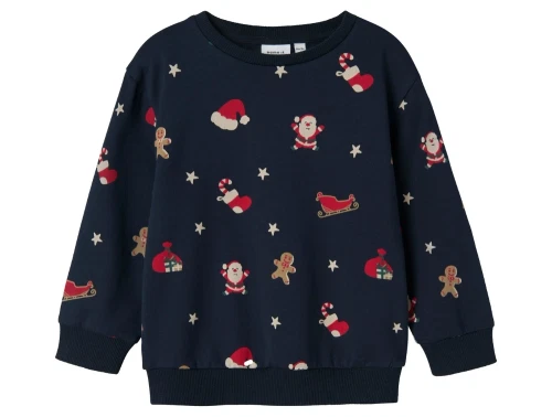 Name It sweatshirt navy blazer med juleprint