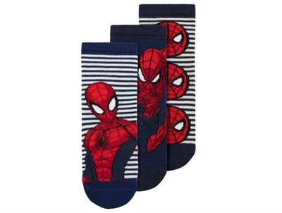 Name It MINI sokker i navy nuance med Spiderman motiv 3-pak
