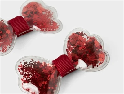 Name It 2-pack hårspænder i rød med sløjfer