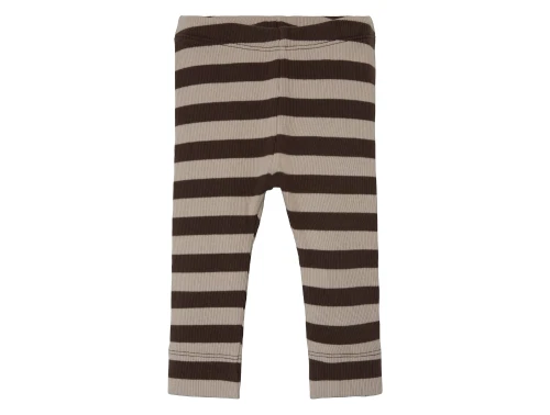 frontbillede af leggings med brune og beige striber fra Name It